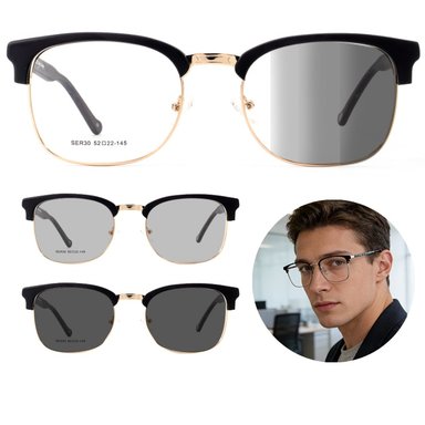 LENTES DE SOL FOTOCROMÁTICOS DORADO UNISEX CALIDAD METÁLICO PREMIUM