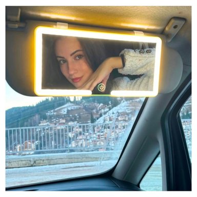 ESPEJO LED PARA AUTO TACTIL PORTATIL RECARGABLE 3 TONOS LUZ - 5