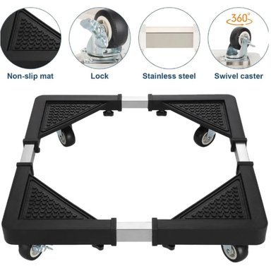 SOPORTE PARA LAVADORA CON RUEDAS BASE AJUSTABLE PARA COCINA REFRIGERADORA - 1