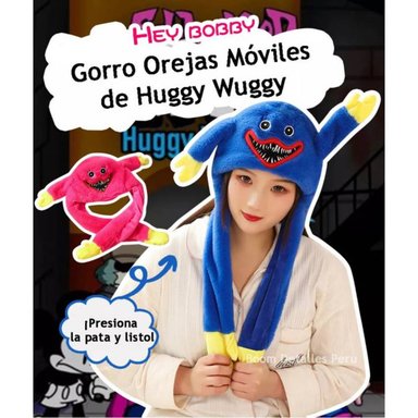 GORRO AZUL HUGGY WUGGY OREJAS MOVILES CONEJO PELUCHE FNF