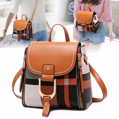 CARTERA MOCHILA BG001 MARRÓN BANDOLERA MUJER DE CUERO PU