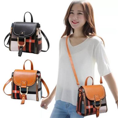CARTERA MOCHILA BG001 MARRÓN BANDOLERA MUJER DE CUERO PU - 2