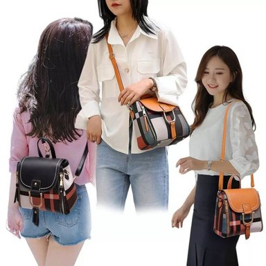CARTERA MOCHILA BG001 MARRÓN BANDOLERA MUJER DE CUERO PU - 5