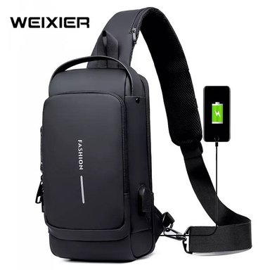 MORRAL X306 MARRÓN BANDOLERA DE CUERO PARA HOMBRE ANTIRROBO IMPERMEABLE CON CLAVE
