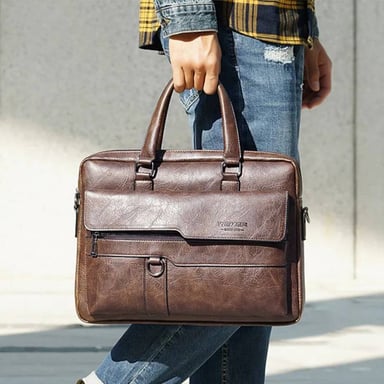 MALETINES EJECUTIVOS HOMBRE PORTAFOLIO WEIXIER DE CUERO PU PARA TRABAJO - 3