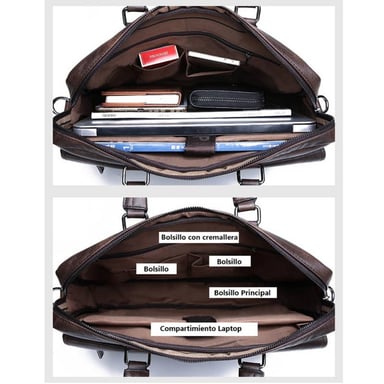 MALETINES EJECUTIVOS HOMBRE PORTAFOLIO WEIXIER DE CUERO PU PARA TRABAJO - 5