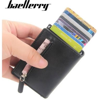 BILLETERA BAELLERRY K9145 NEGRO HOMBRE RFID CON TARJETERO Y MONEDERO CON CIERRE ANTIRROBO