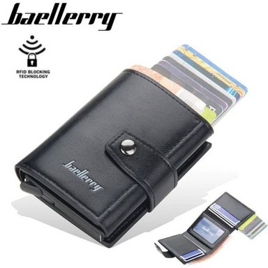 BILLETERA ANTIRROBO HOMBRE RFID DE CUERO  PU TARJETERO BILLETERA BAELLERRY