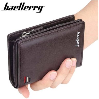 BILLETERA BAELLERRY D3216 CUERO PU CAFÉ OSCURO CON MONEDERO CIERRE CARTERA HOMBRE CAFE