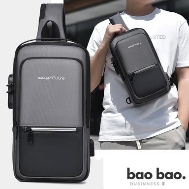 MORRAL ANTIRROBO MOCHILA PECHERA PARA HOMBRE BANDOLERA CRUZADA DE MODA