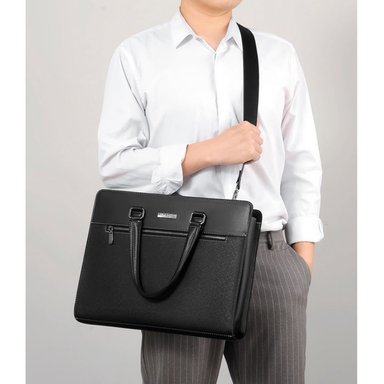 MALETIN EJECUTIVO PARA HOMBRE DE CUERO PU NEGRO MODA HOMBRE TRABAJO - 5