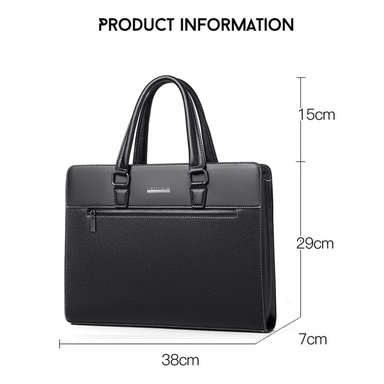 MALETIN EJECUTIVO PARA HOMBRE DE CUERO PU NEGRO MODA HOMBRE TRABAJO - 6