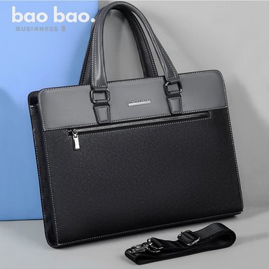 MALETIN EJECUTIVO PARA HOMBRE DE CUERO PU NEGRO GRIS MODA HOMBRE TRABAJO