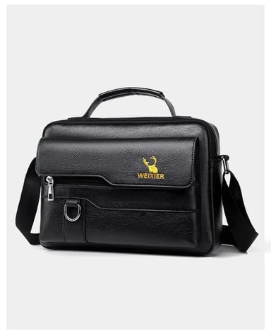 MORRAL MALETIN EJECUTIVO PEQUEÑO PARA HOMBRE EN CUERO PU NEGRO OFICINA - 6