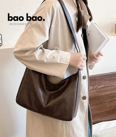 CARTERA MUJER CUERO PU BOLSO MARRON BANDOLERA