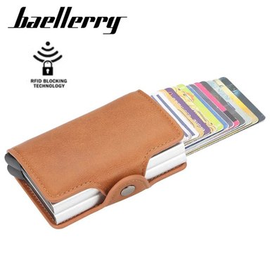 BILLETERA TARJETERO HOMBRE SISTEMA ANTIMAGNÉTICO CUERO PU PROTECCIÓN RFID 9121