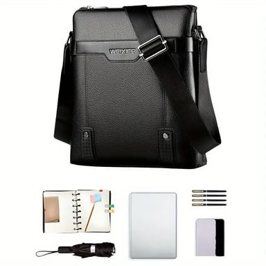 BANDOLERA HOMBRE CUERO PU IMPERMEABLE MORRAL WEIXIER - 5