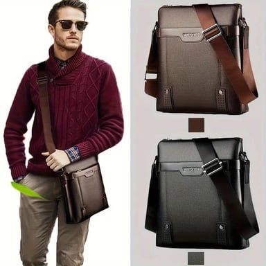 BANDOLERA HOMBRE CUERO PU IMPERMEABLE MORRAL WEIXIER - 8