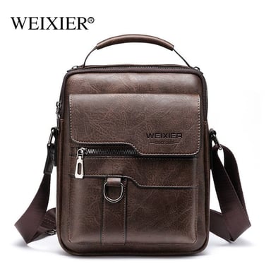 MORRAL HOMBRE DE CUERO PU BANDOLERA IMPERMEABLE WEIXIER - 1