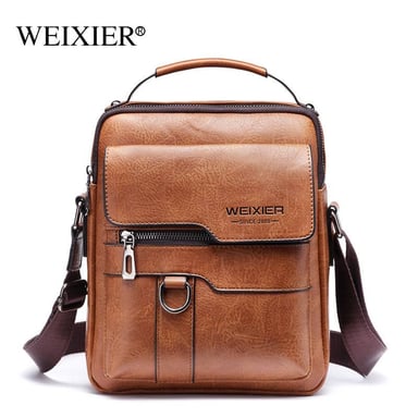 MORRAL HOMBRE DE CUERO PU BANDOLERA IMPERMEABLE WEIXIER - 1