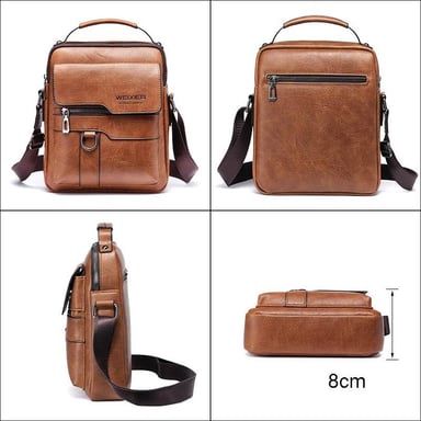 MORRAL HOMBRE DE CUERO PU BANDOLERA IMPERMEABLE WEIXIER - 4