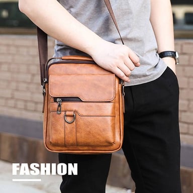 MORRAL HOMBRE DE CUERO PU BANDOLERA IMPERMEABLE WEIXIER - 6