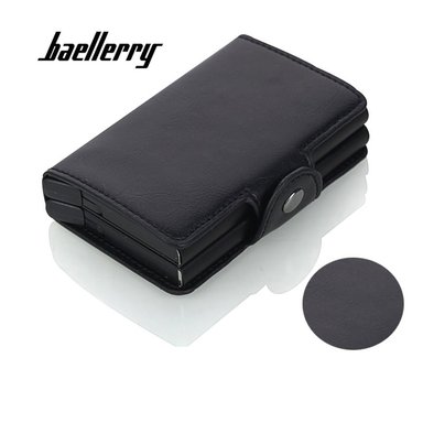 BILLETERA TARJETERO HOMBRE SISTEMA ANTIMAGNÉTICO CUERO PU PROTECCIÓN RFID 9121