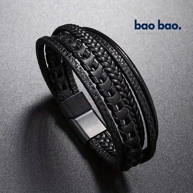 PULSERA HOMBRE CUERO PU MODA HOMBRE - 1