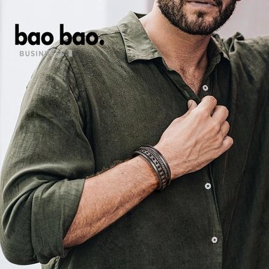 PULSERA HOMBRE CUERO PU MODA HOMBRE - 3