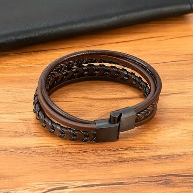 PULSERA HOMBRE CUERO PU MODA HOMBRE - 4