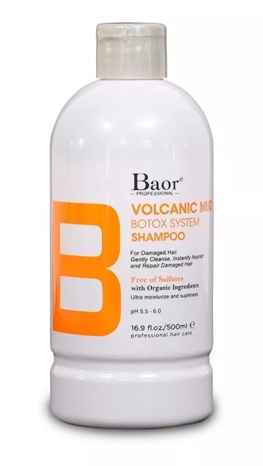 SHAMPOO HIDRATANTE POST BOTOX/RIZO VOLCANIC MUD BAOR 500 ML - 1
