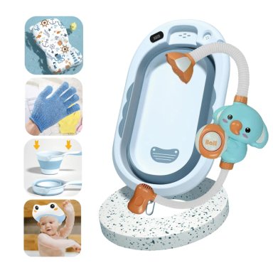 TINA DE BAÑO PARA BEBE CON REGADERA SPLAH BABY CAM AZUL