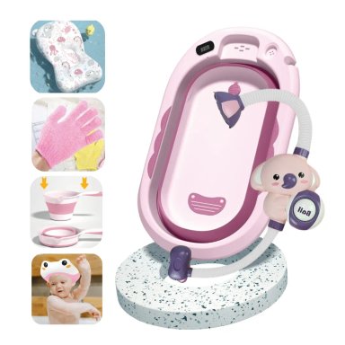 TINA DE BAÑO PARA BEBE CON REGADERA SPLAH BABY CAM ROSADO