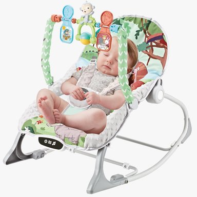 SILLA BABY BOUNCER MECEDORA MESA DE COMER BABY CAM VERDE - 4