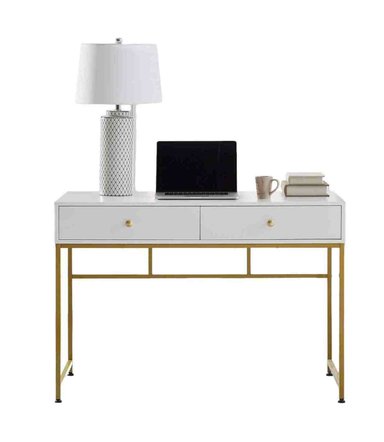 ESCRITORIO CONTEMPORÁNEO VENTITAS PERU TANNIA 45 CM X 105 CM BLANCO GOLDEN