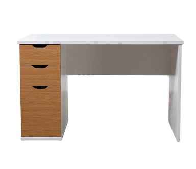 ESCRITORIO VENTITAS PERU KALA 45 CM X 110 CM BLANCO Y DUNA VINTAGE 3 CAJONES