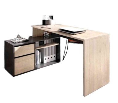 ESCRITORIO MODERNO VENTITAS PERU ARANTXA 51 CM X 139 CM NEGRO Y DUNA