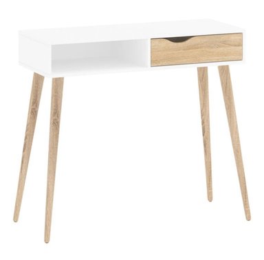 ESCRITORIO VENTITAS PERU JULISSA 40 CM X 90 CM VINTAGE 2 CAJONES BLANCO Y DUNA