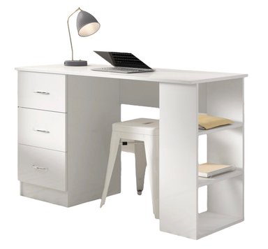 ESCRITORIO ESTANTE VENTITAS PERU ALASKA 45 CM X 115 CM BLANCO MODERNO 3 CAJONES