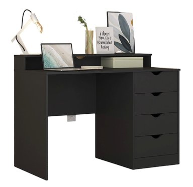 ESCRITORIO VENTITAS PERU MÓNACO 50 CM X 115 CM NEGRO VINTAGE 4 CAJONES