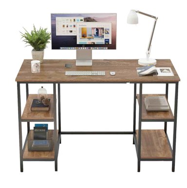 ESCRITORIO INDUSTRIAL VENTITAS PERU DAHLIA 50 CM X 120 CM NOGAL CON REPISAS