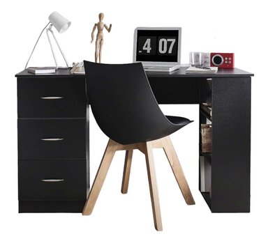 ESCRITORIO ESTANTE VENTITAS PERU ALASKA 45 CM X 115 CM NEGRO MODERNO 3 CAJONES