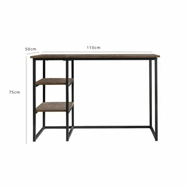 ESCRITORIO INDUSTRIAL VENTITAS PERU CHICAGO 50 CM X 110 CM NOGAL CON REPISAS
