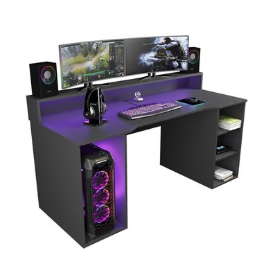 ESCRITORIO GAMER VENTITAS PERU ROYALE 55 CM X 145 CM NEGRO
