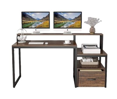 ESCRITORIO VENTITAS PERU FORNITTE 55 CM X 150 CM NOGAL ARCHIVADOR GAMER INDUSTRIAL