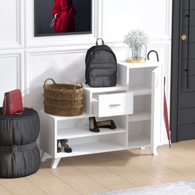 ZAPATERA VENTITAS PERU CORALINE BLANCO APARADOR RETRO CON PATAS