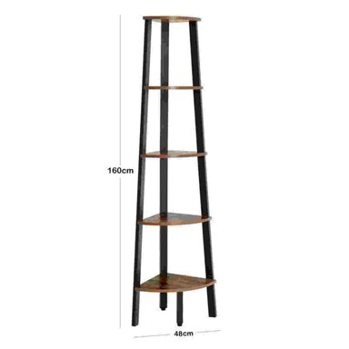 ESTANTE VENTITAS PERU GAELLA NEGRO ORGANIZADOR INDUSTRIAL 160CM NOGAL