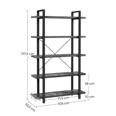 ESTANTE VENTITAS PERU LATRICE NOGAL ORGANIZADOR LIBRERO INDUSTRIAL NEGRO