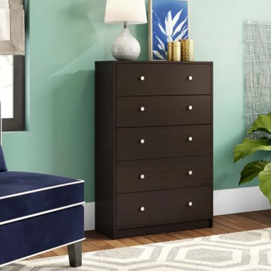 COMODA VENTITAS PERU PHITEA CONTEMPORANEA 5 CAJONES CAFE