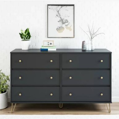 COMODA VENTITAS PERU KENIA MINIMALISTA 6 CAJONES GRIS OSCURO PLOMO